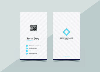modern vertical business card template, thin line style