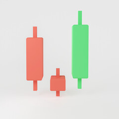 3d rendering Candlestick chart, financial and stock markets, Minimal concept trading cryptocurrency, investment trading, exchange, isometric, financial, index, Bullish, forex,	
