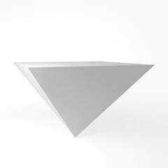 3d Pyramid isolated on white background. geometry math symbols. 3D rendering.