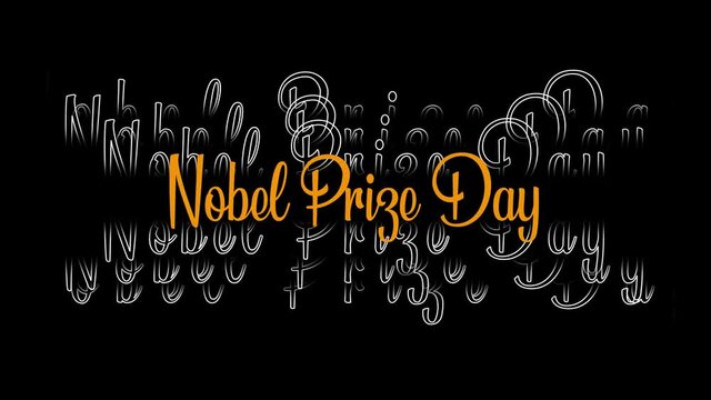 December holidays, Nobel Prize Day, day of December Month, creative typography on Black Background.