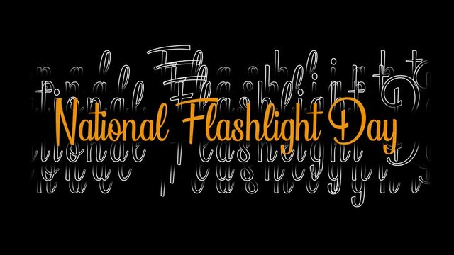 December holidays, National Flashlight Day, day of December Month, creative typography on Black Background.