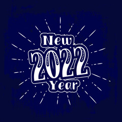 Happy new year 2022 vintage lettering 