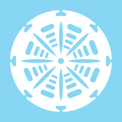 Winter lace snowflake, vector illustration
