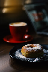 Donut and a cup of coffee