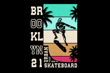 Skateboard urban team silhouette design