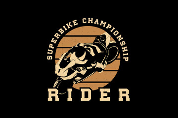 Super bike rider silhouette design