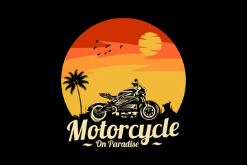 Motorcycle on paradise silhouette design