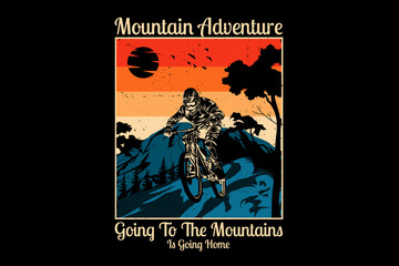 Obraz na płótnie Canvas Mountain adventure silhouette design