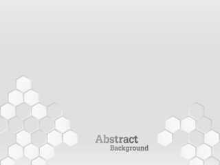 Concept abstract hexagon background. Technology  on white background.  Embossed Hexagon , honeycomb ,light and shadow. Vector illustration.