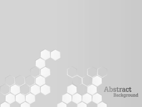 Concept abstract hexagon background. Technology on white background. Embossed Hexagon , honeycomb ,light and shadow. Vector illustration. © 1st`Step