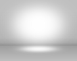 Abstract illustration 3D background texture of dark and light clear white , black and gray gradient wall and floor in studio room. Empty room studio gradient.