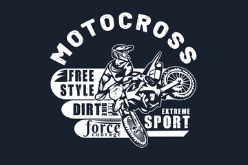 Obraz premium Motocross extreme sport freestyle silhouette design