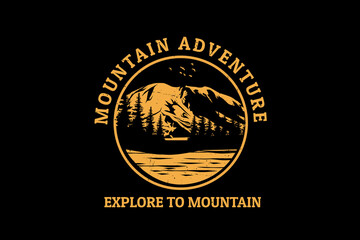 Mountain adventure explore silhouette design