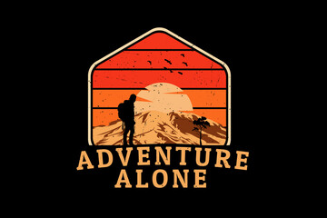Adventure alone silhouette design