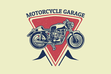 Motorcycle garage silhouette design
