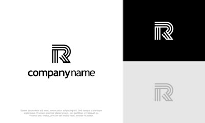 R Logo Design Template - R Lettermark Logo - Vector Design Icon Sign	