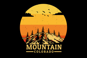 Mountain colorado silhouette design