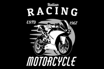 Italian racing motorcycle silhouette design