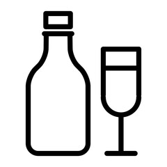 Bottle and glass icon
