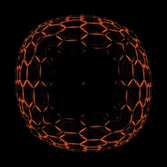 orange gold 3D illustration of dome structure at night with varıation and patterns