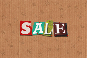 Sale text or word from collage letters