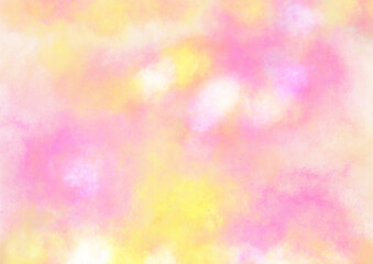 Abstract pink and yellow watercolor background.