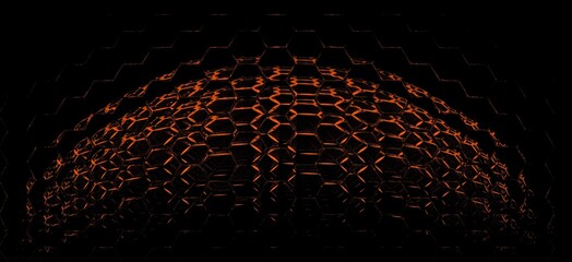 orange gold 3D illustration of dome structure at night with varıation and patterns © john