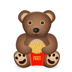 Teddy bear with french fries