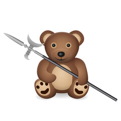 Teddy bear with halberd