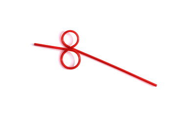 Bright color cocktail tube on white isolated background.