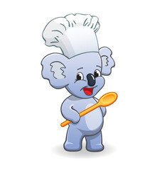 happy koala chef cook cartoon character