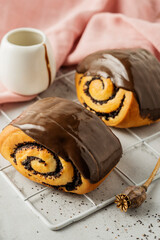 chocolate cookies with chocolate and poppy