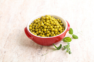 Marinated Green peas in the bowl