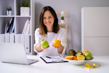 Female Nutritionist Or Dietitian In Laboratory
