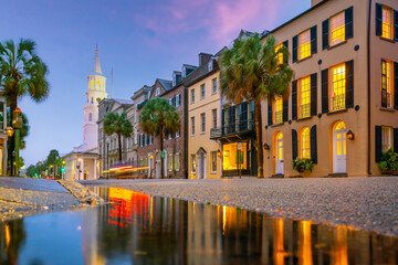 Charleston city downtown skyline, cityscape of South Carolina