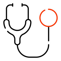 Medical acoustic device, icon of stethoscope
