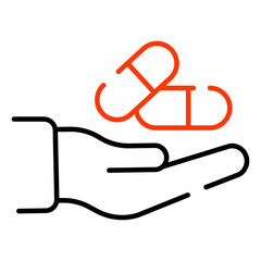 A linear design icon of pills