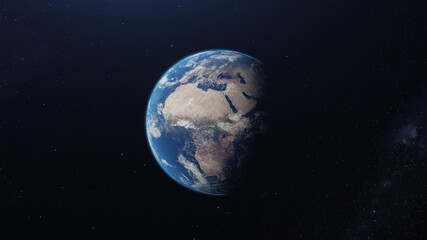 Fototapeta na wymiar Planet Earth Space Scene 3D Rendering