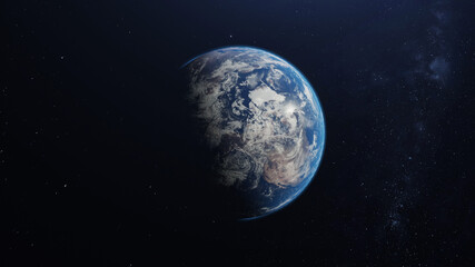 Fototapeta na wymiar Planet Earth Space Scene 3D Rendering