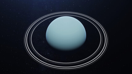 Planet Uranus 3D Rendering