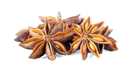 Stars anise isolated on white background
