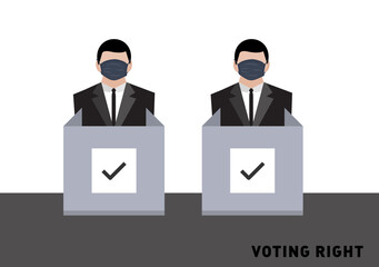 peoples at voting station for authorized election vector ep08