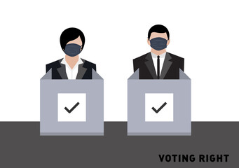 peoples at voting station for authorized election vector ep09