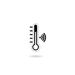 Smart temperature icon with shadow isolated on white background