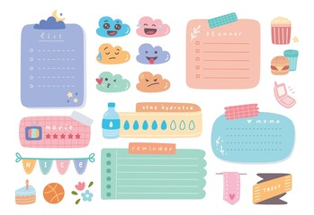 Cute journal and planner design vector illustration