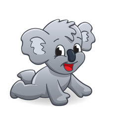 cute cartoon infant baby koala crawling