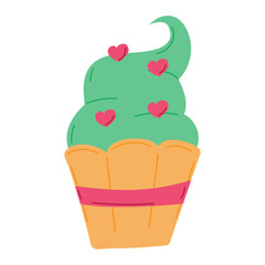 Cake with hearts.A beautiful invitation for the decoration of the celebration.Happy Valentine's day background. A greeting card.