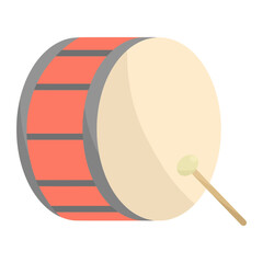 parade drum for carnival color illustration