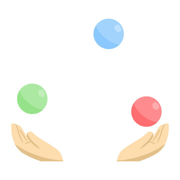 juggling balls for carnival color illustration