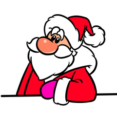 Kind santa claus portrait looking new year illustration cartoon